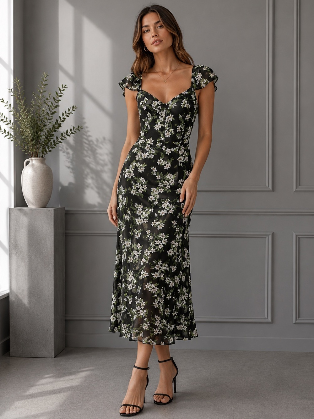 Reformation Baxley floral-print midi dress Size 0 B1910